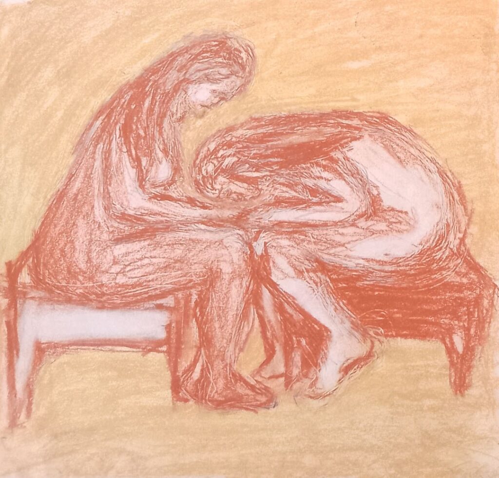 Da Série Estudos Quiromante, s/d. Pastel seco e grafite sobre papel 23 x 24 cm