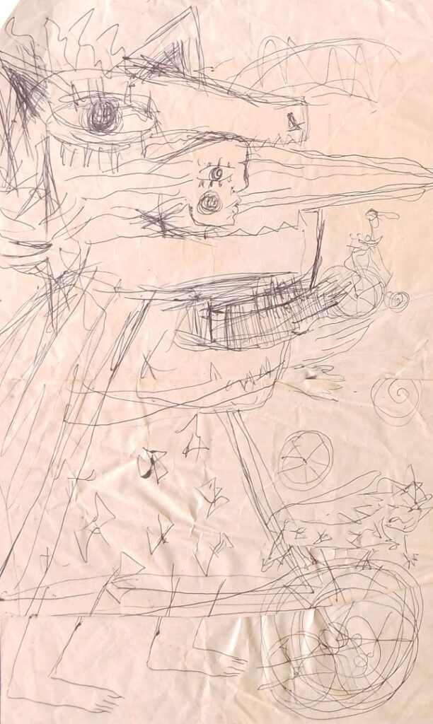 Da Série Estudos Pensamento desenhado, s/d. Bico de pena sobre papel 30 x 18 cm