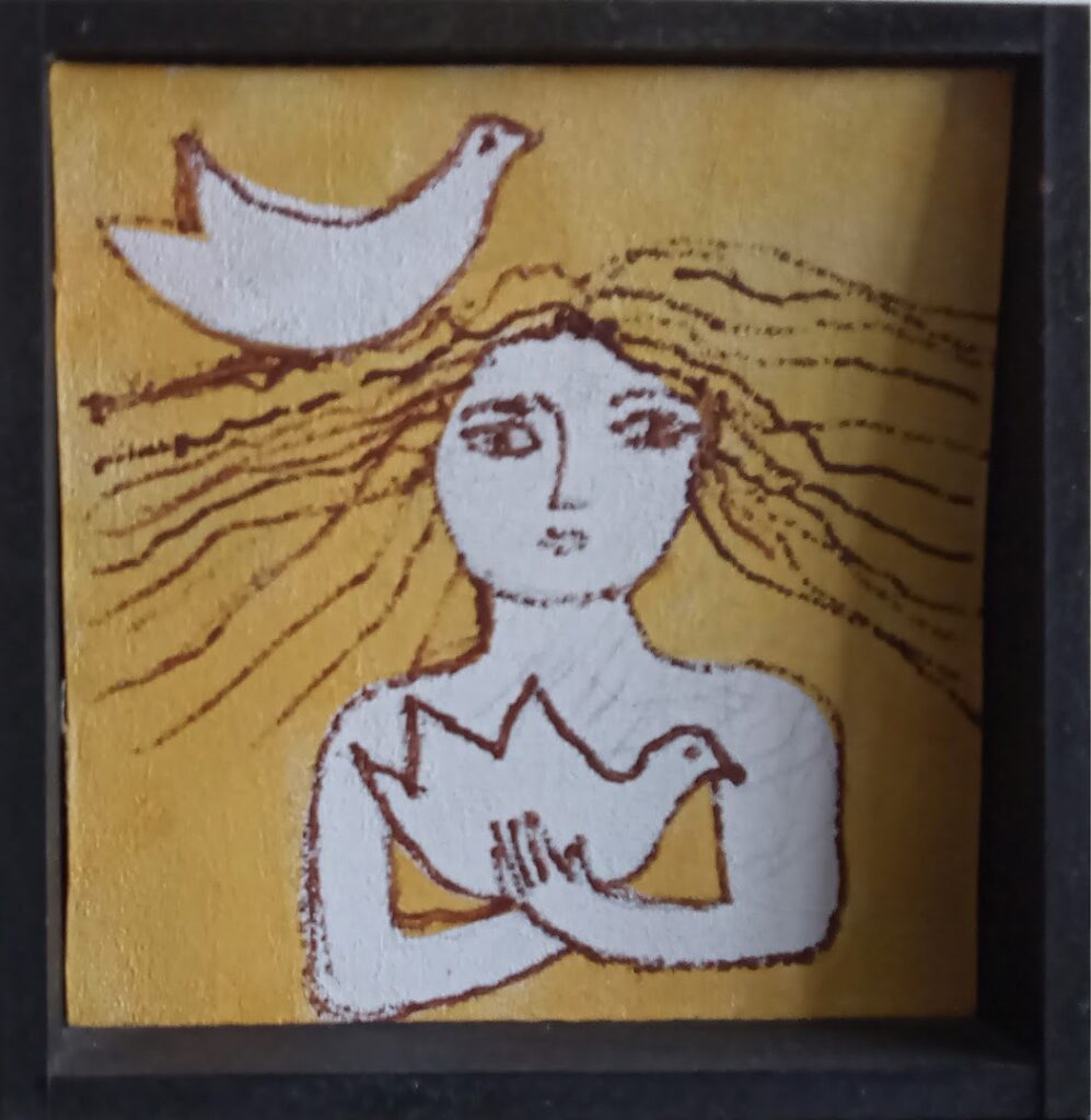 sem título, s/d. Série Meninas Óleo sobre cartão 18,5 x 18,5 cm