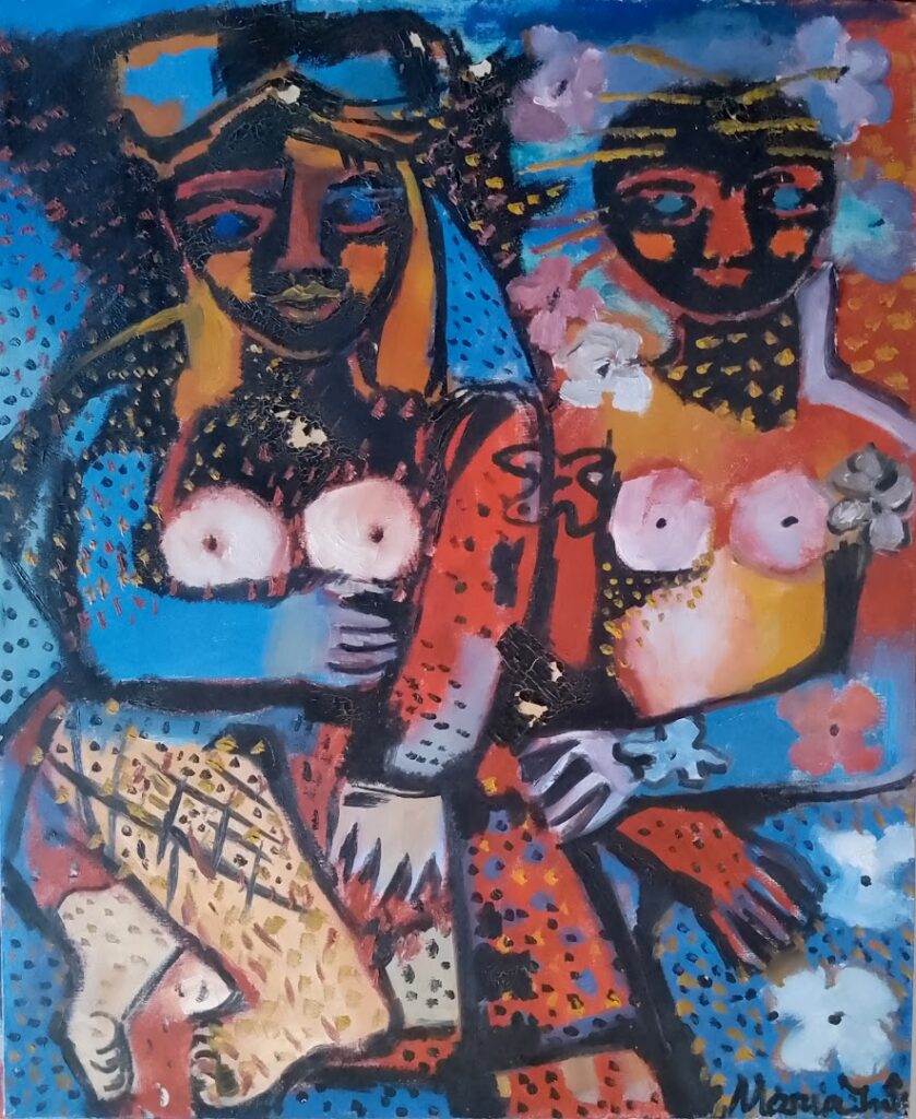 As Mulheres, s/d. Óleo sobre tela 73 x 60 cm