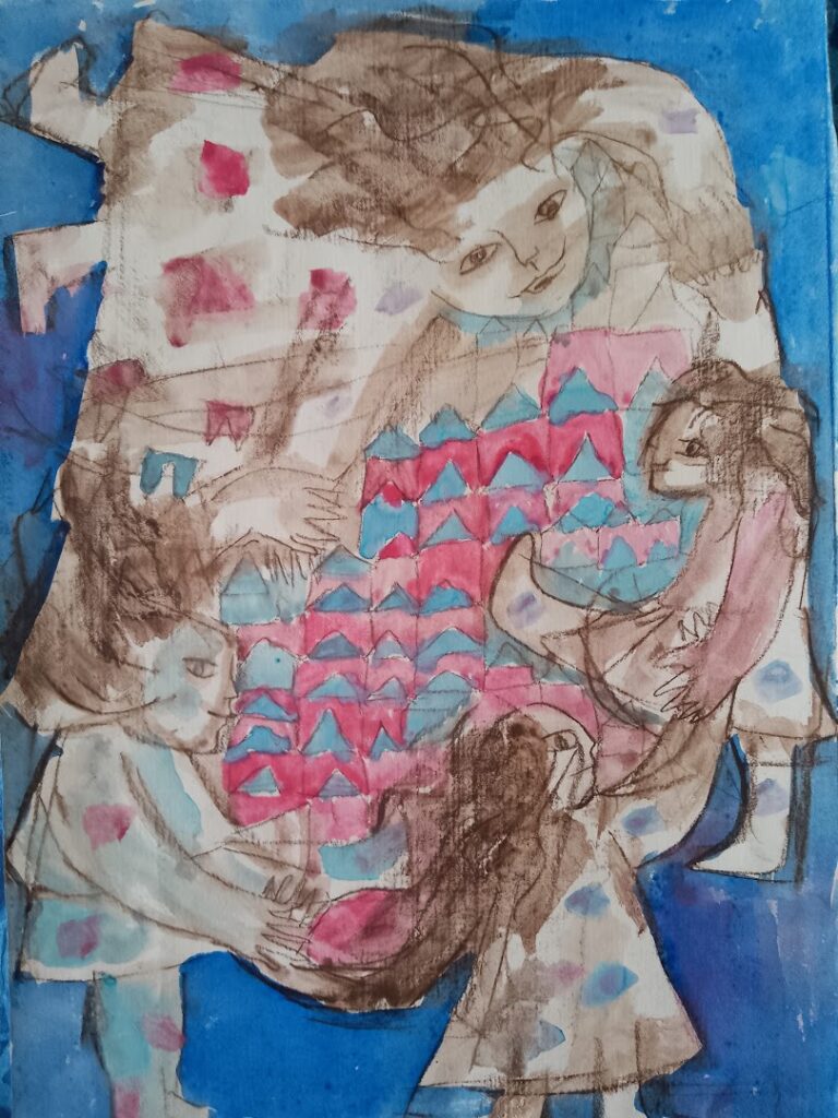 Estudo sem título, s/d. Aguada e pastel seco sobre papell 35 x 25 cm