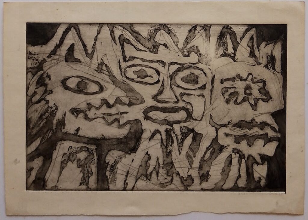 Enfurecidos n 2, s/d. Série Máscaras Gravura em metal sobre papel 19,5 x 30 cm