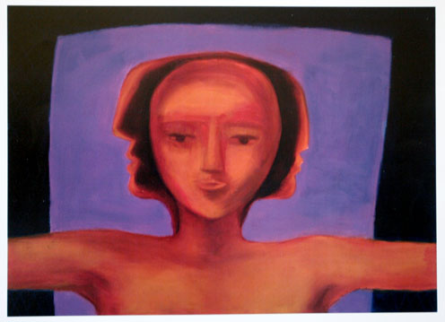 Figura em Vermelho e Lilás, 2005 Série Figuras Acrílica sobre tela 100 x 140 cm