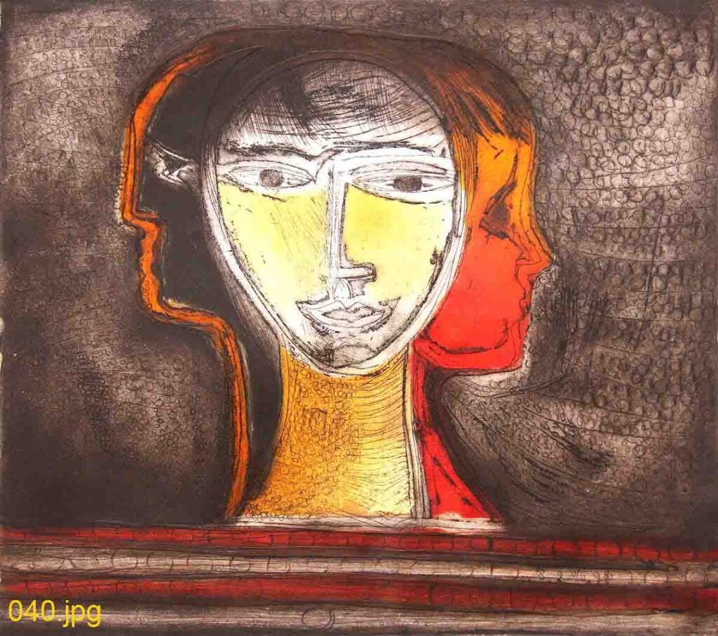 Transformação, 2006 Série Figuras Gravura em metal sobre papel, água forte e água tinta 40 x 45 cm