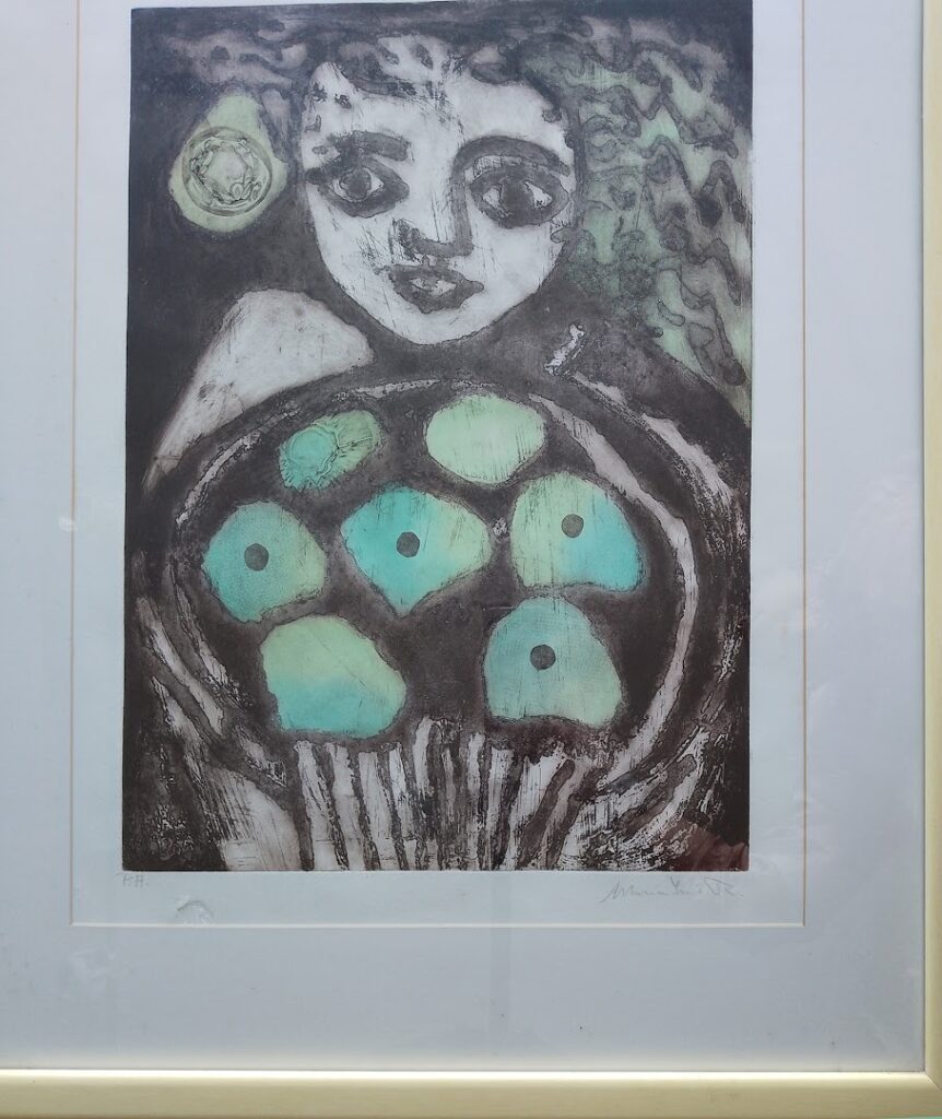 Audição, 1981 Série Meninas Gravura em metal sobre papel, água forte 55 x 39 cm