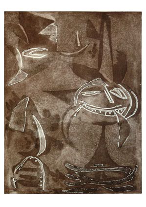 sem título , s/d. Série Máscaras Gravura em metal e relevo sobre papel 39 x 30 cm