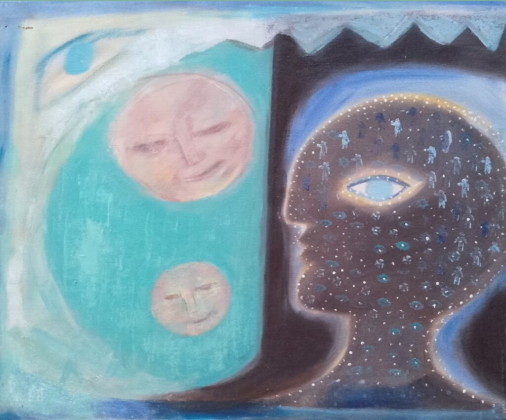 sem título , s/d. Série Face a Face Acrílica e óleo sobre tela 60 x 70 cm