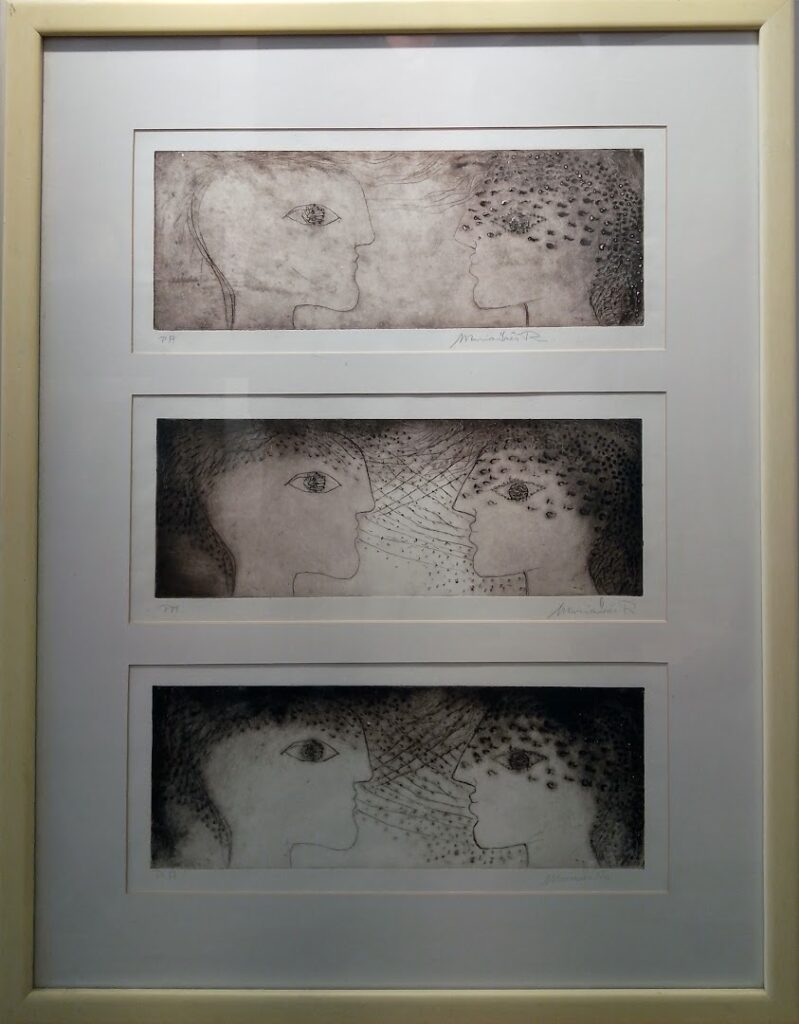 sem título (tríptico), s/d. Série Face a Face Gravura em metal sobre papel 64 x 46 cm - 3x de 10 x 42 cm