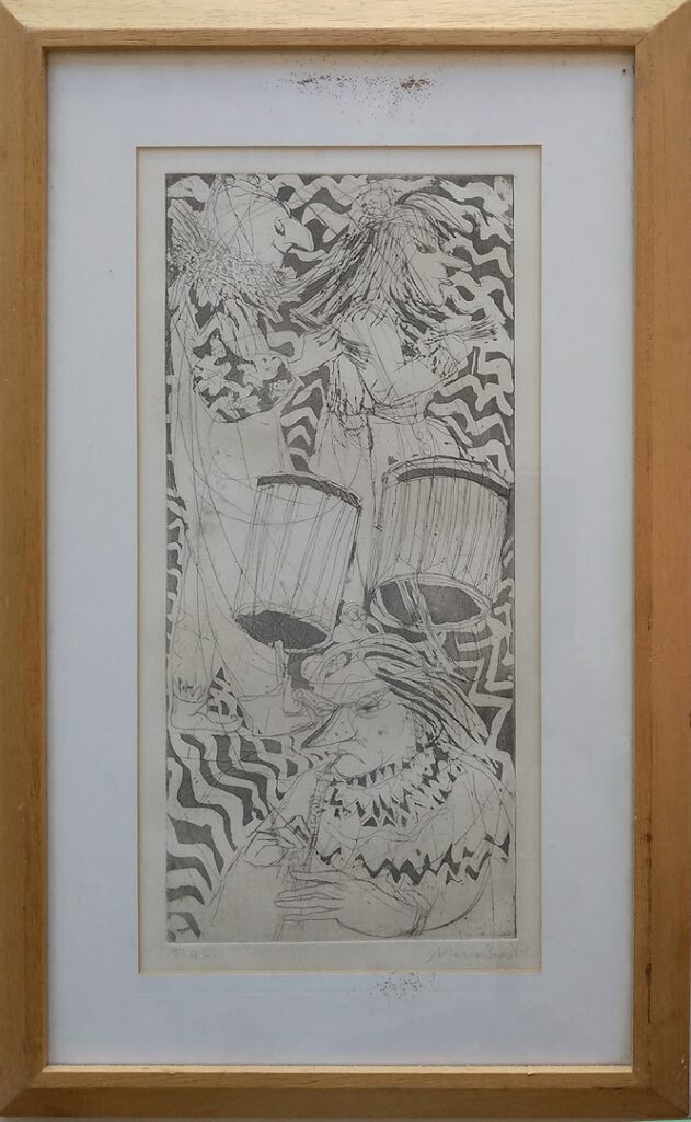 sem título, s/d. Série Músicos Gravura em metal sobre papel 39 x 18 cm PA