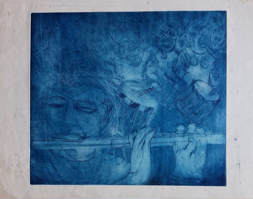 sem título, s/d. Série Músicos Gravura em metal sobre papel 35 x 39 cm