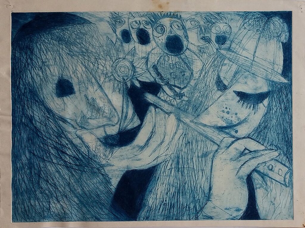 sem título, s/d. Série Músicos Gravura em metal sobre papel 29 x 40 cm