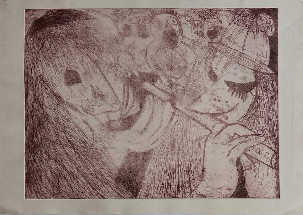 sem título, s/d. Série Músicos Gravura em metal sobre papel 29 x 39 cm