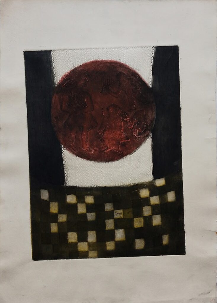 sem título, s/d. Gravura em metal e relevos sobre papel 34 x 24 cm