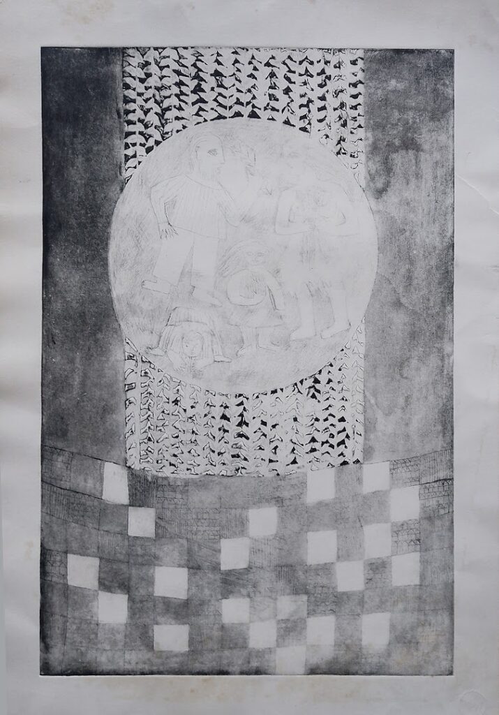 sem título, s/d. Gravura em metal e relevos sobre papel 59 x 40 cm