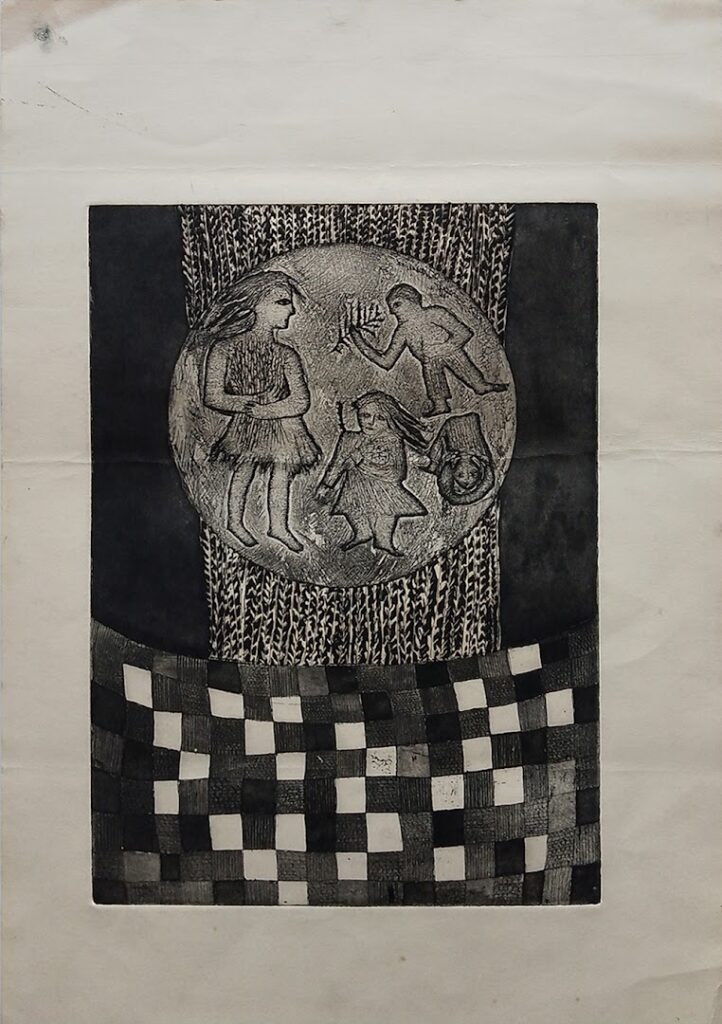 sem título, s/d. Gravura em metal e relevos sobre papel 34 x 24 cm