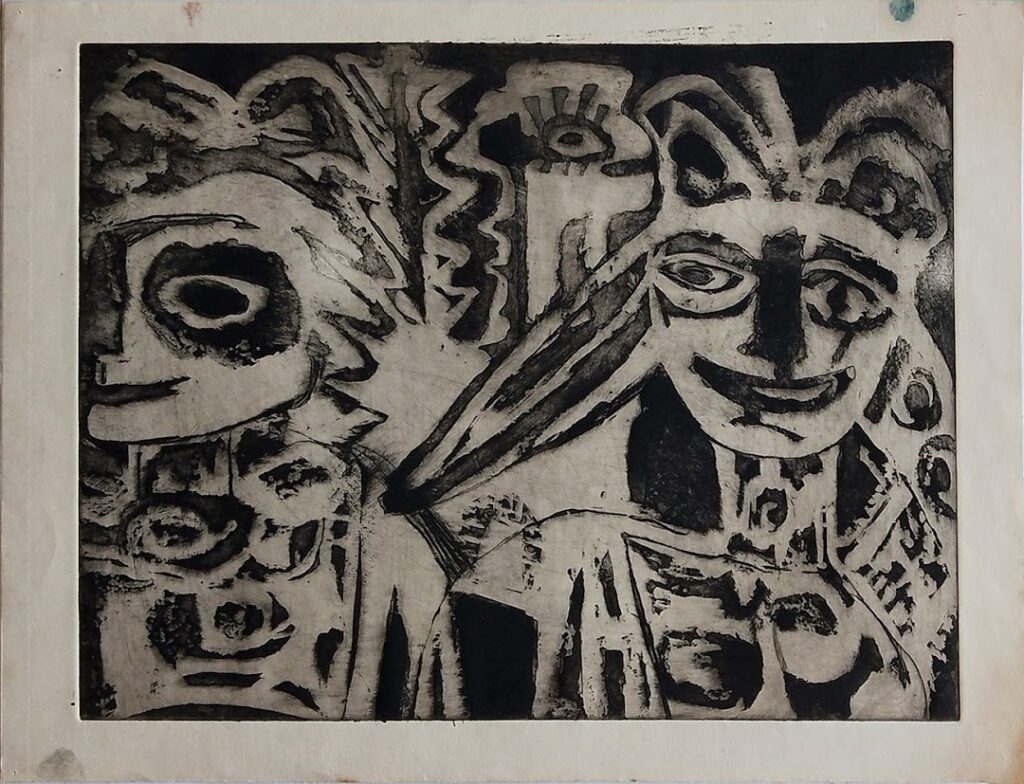 sem título, s/d. Série Máscaras Gravura em metal sobre papel 30 x 39 cm