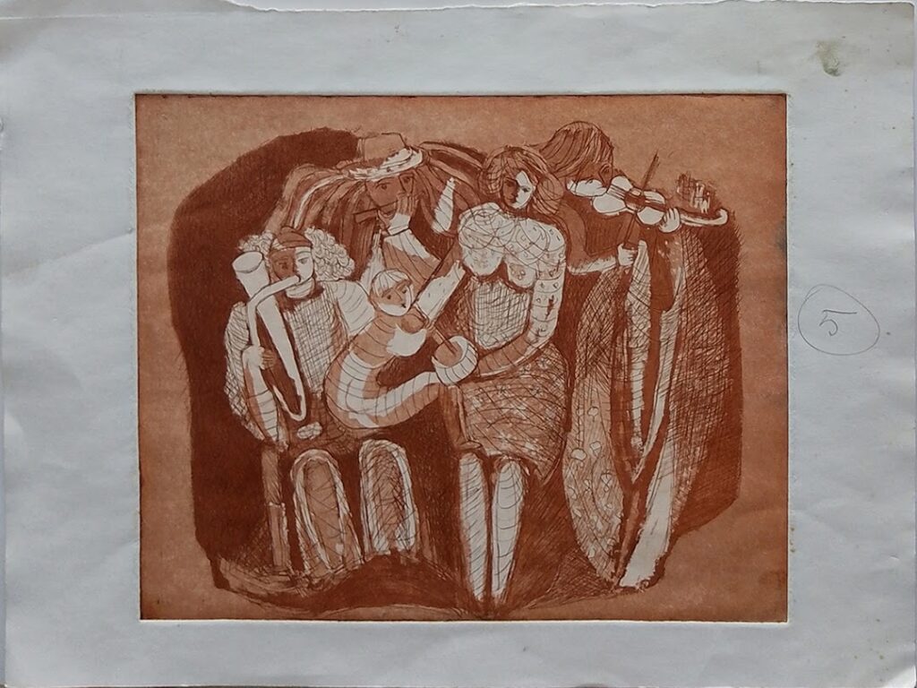 sem título, s/d. Série Músicos Gravura em metal sobre papel 23 x 29 cm