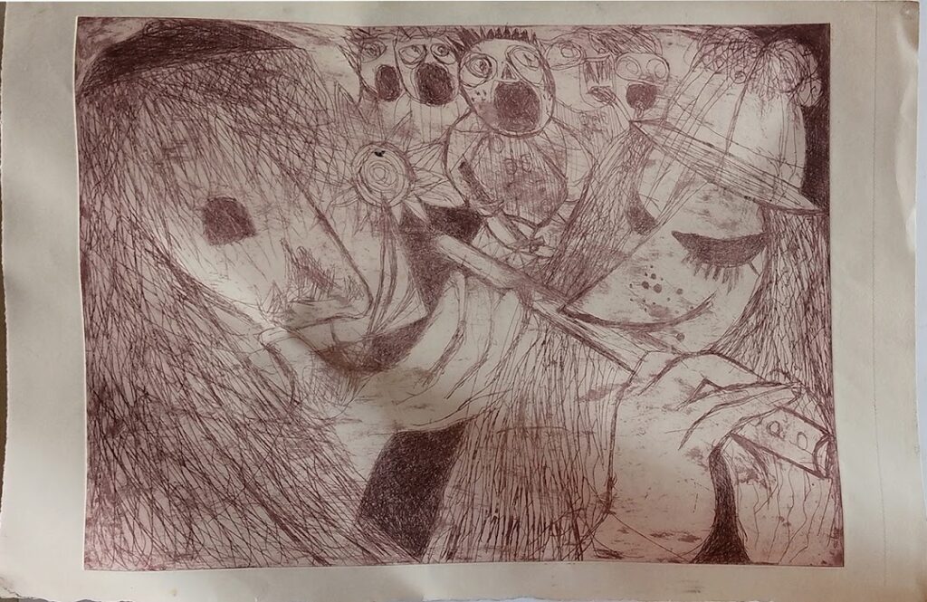 sem título, s/d. Série Músicos Gravura em metal sobre papel 29 x 40 cm