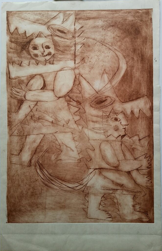 Mulheres e máscaras, 1974 Série Máscaras Gravura em metal sobre papel 60 x 40 cm