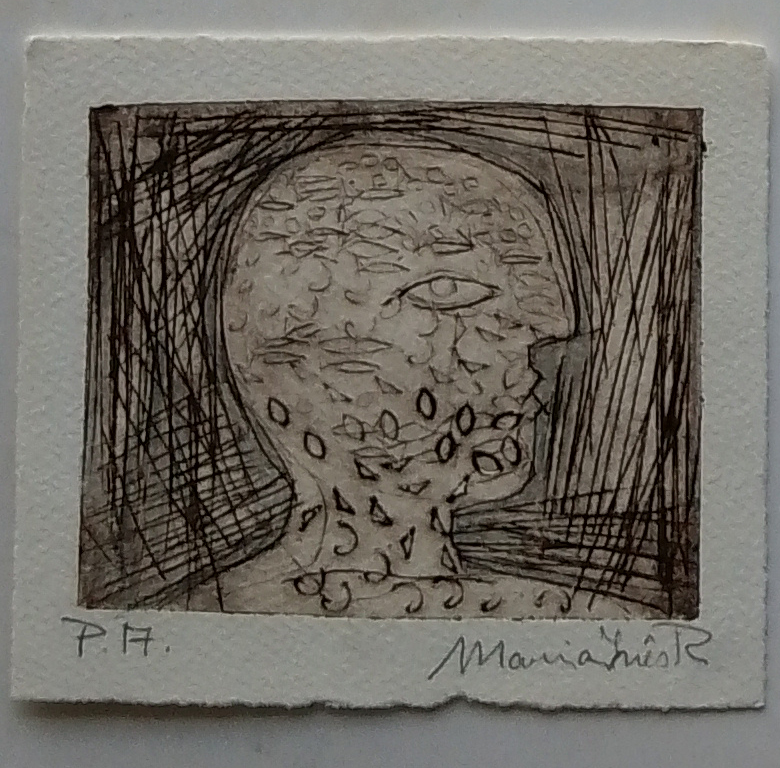 sem título, s/d. Série Face a Face Gravura em metal sobre papel 9 x 11 cm