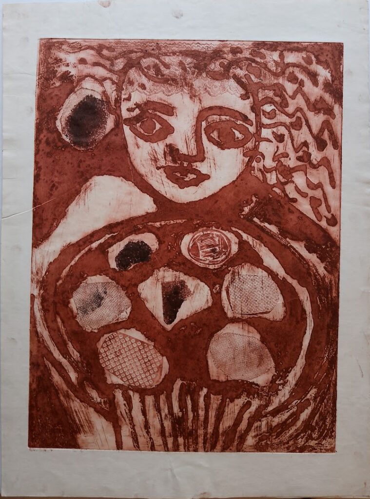 sem título, s/d. Série Meninas Gravura em metal e relevo sobre papel 54 x 40 cm