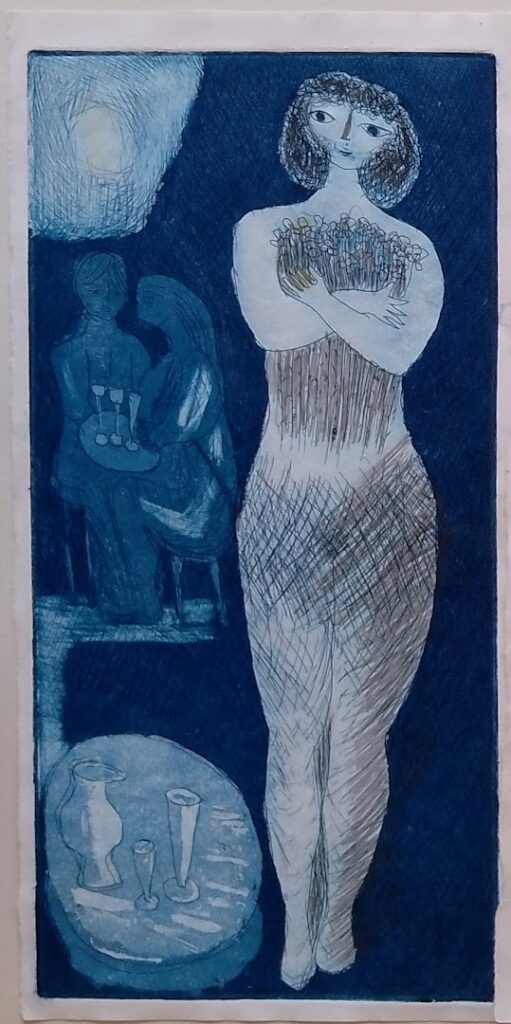 sem título, s/d. Gravura em metal sobre papel com intervenções em grafite 30 x 14,5 cm