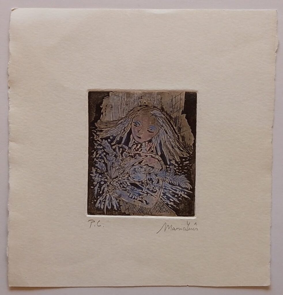 sem título, s/d. Série Meninas Gravura em metal sobre papel 11,5 x 10 cm