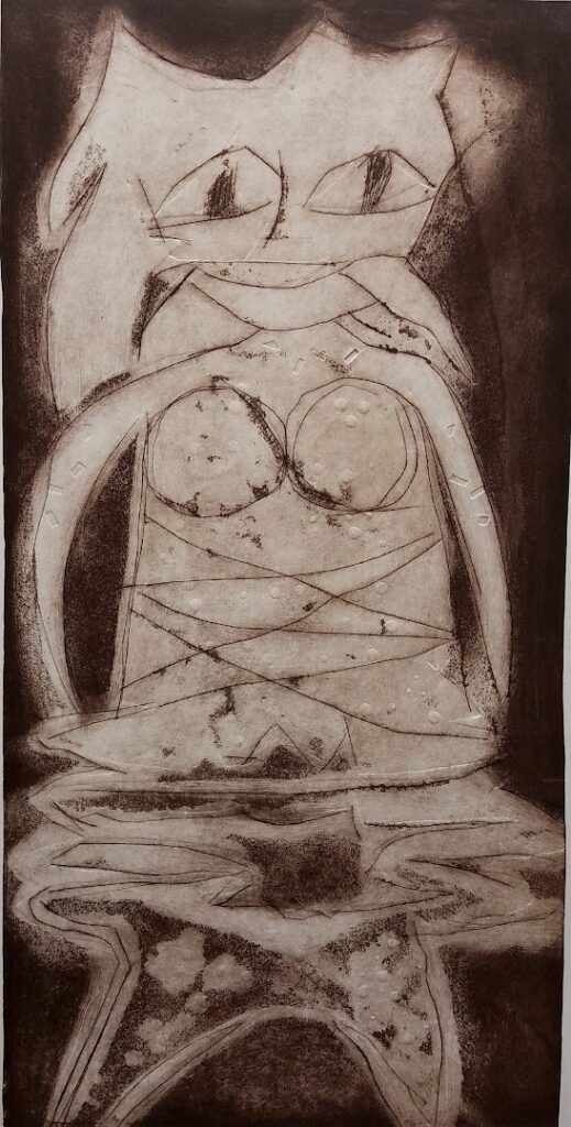 sem título, s/d. Série Gatos Gravura em metal e relevo sobre papel 60 x 30 cm