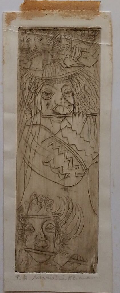 sem título, s/d. Série Músicos Gravura em metal sobre papel 23 x 7,5 cm