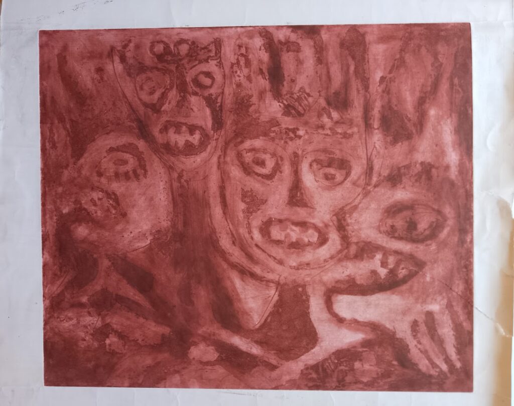 sem título, s/d. Série Máscaras Gravura em metal sobre papel 49 x 59 cm