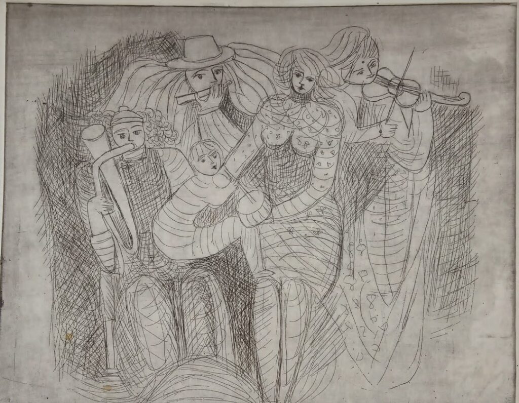 sem título, s/d. Série Músicos Gravura em metal sobre papel 24 x 30 cm