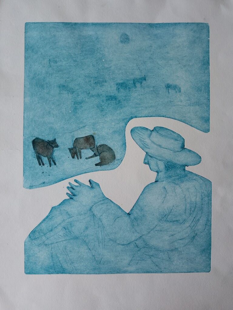 sem título, 2017 Série Simões Lopes Neto Gravura em metal sobre papel 37 x 28 cm