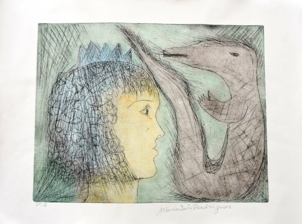 A Princesa e o Lagarto, 2017 Série Simões Lopes Neto Gravura em metal sobre papel 30 x 39 cm