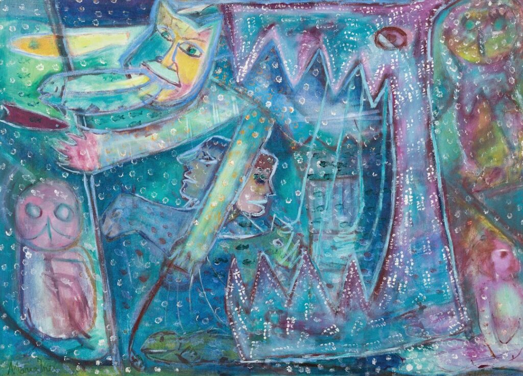 Delírio, 1992 Série Máscaras Pastel seco e acrílica sobre tela 97,6 x 136 cm