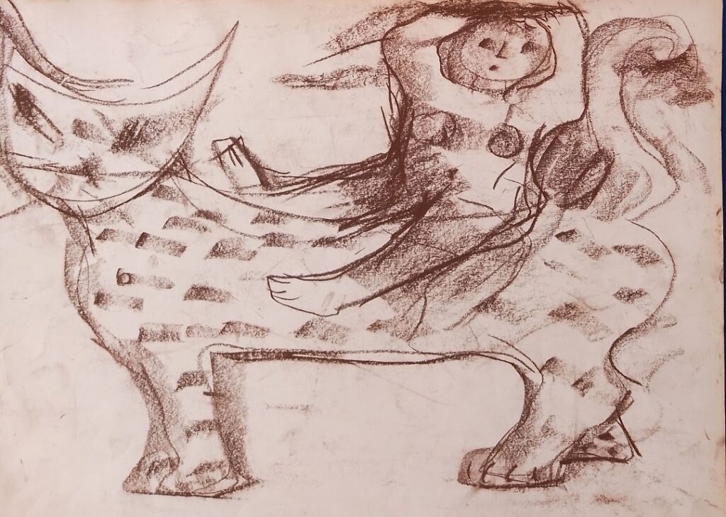 Estudos sem título, s/d. Série Meninas Sanguínea sobre papel 29 x 39 cm