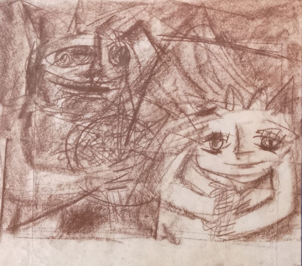 Estudos sem título, s/d. Série Meninas Sanguínea sobre papel 29 x 32 cm