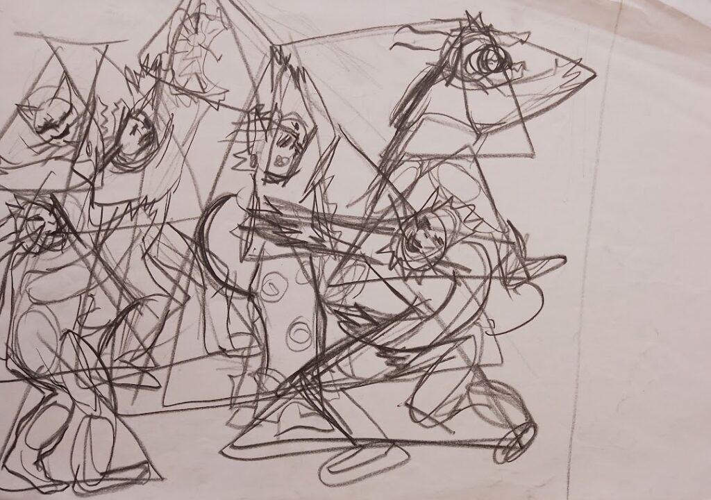 Da Série Estudos Pensamento desenhado, s/d. Fiz de cera sobre papel 32 x 38 cm