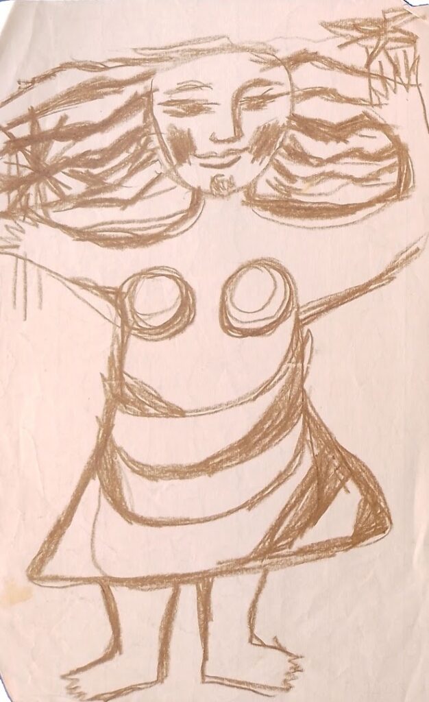 Da Série Estudos sem título, s/d. Lápis de cor sobre papel 30 x 19 cm