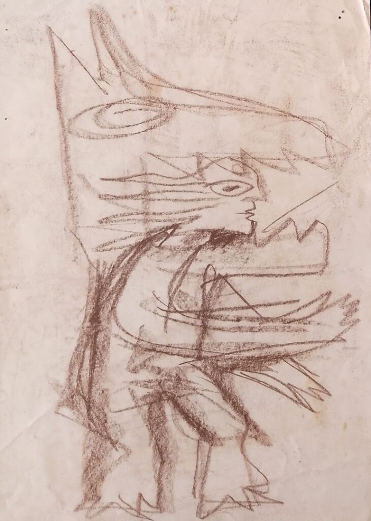 Da Série Estudos sem título, s/d. Sanguínea sobre papel 32 x 23 cm