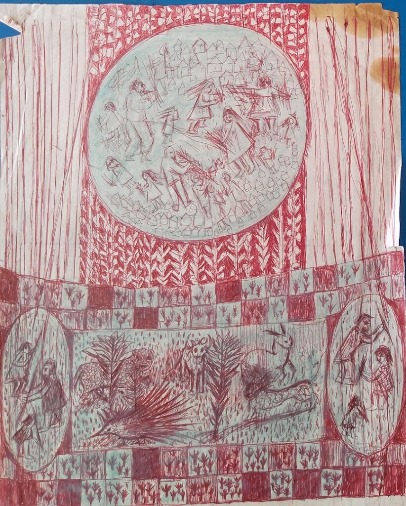 sem título, 1968 Esferográfica e pastel seco sobre papel 36 x 28 cm