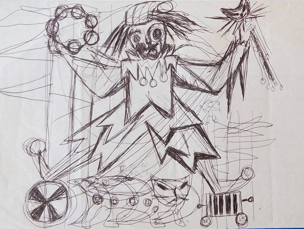 Da Série Estudos sem título, s/d. Esferográfica sobre papel 19 x 25 cm