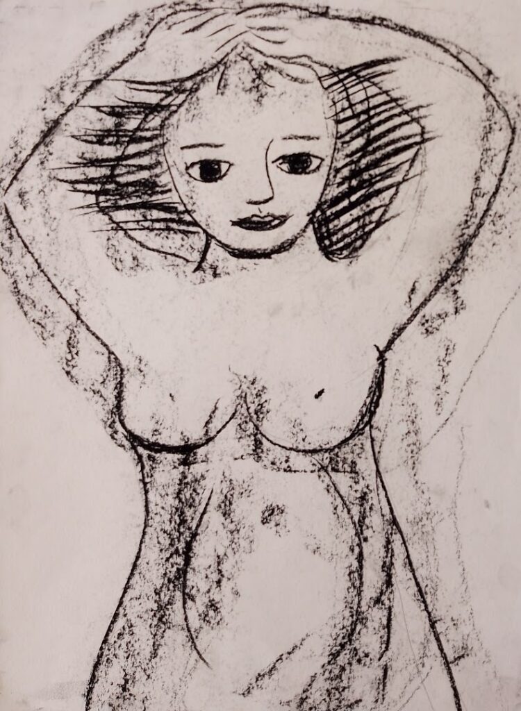 Da Série Estudos sem título, s/d. Carvão sobre papel 45 x 32 cm