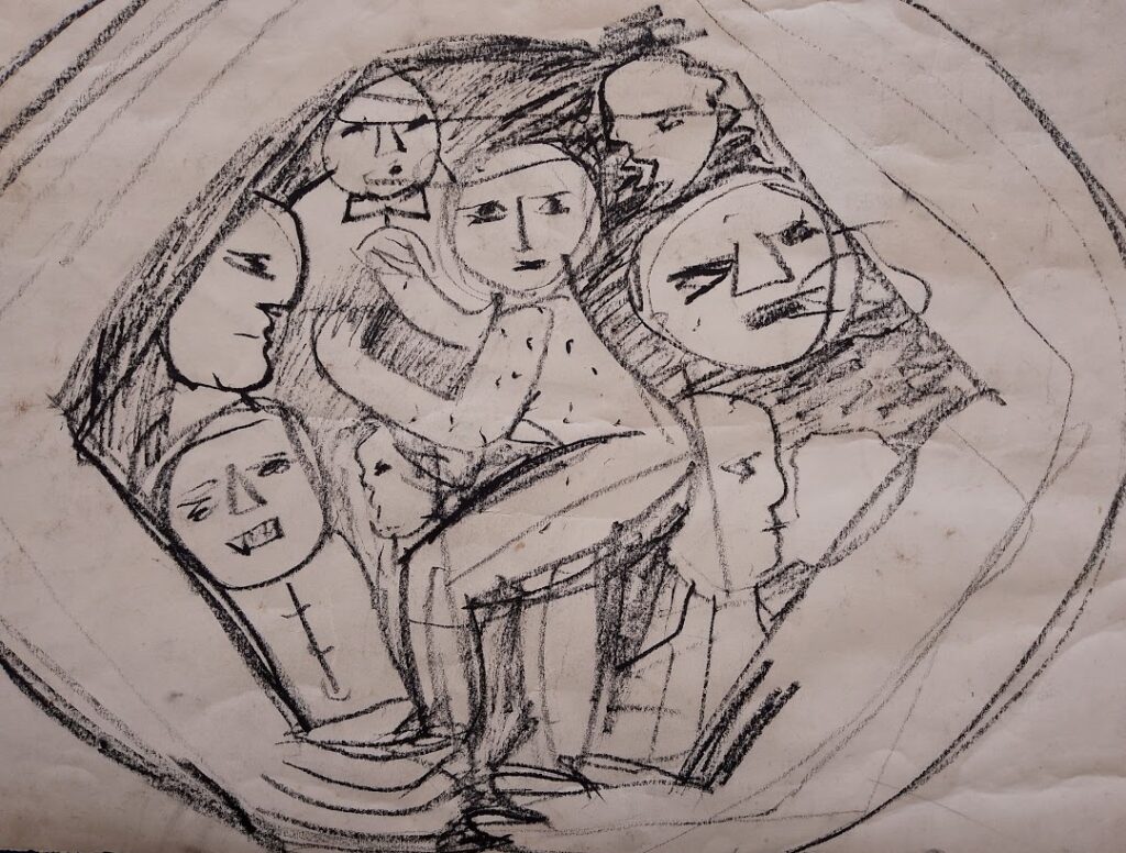 Da Série Estudos sem título, s/d. Carvão sobre papel 48 x 66 cm