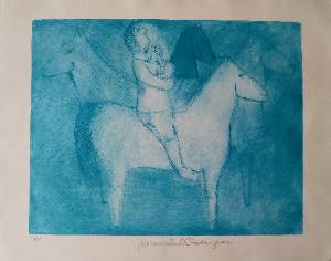 Cavalos na noite, 2017 Série Simões Lopes Neto Gravura em metal sobre papel 30 x 59 cm