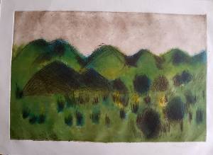 Cerro do Jarau, 2017 Série Simões Lopes Neto Gravura em metal sobre papel 39 x 59 cm