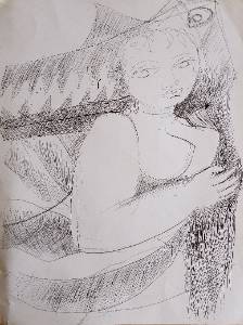 Da Série Estudos sem título, s/d. Nanquim sobre papel 50 x 35 cm