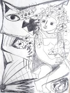 sem título, s/d. Série Máscaras Grafite sobre papel 48 x 33 cm