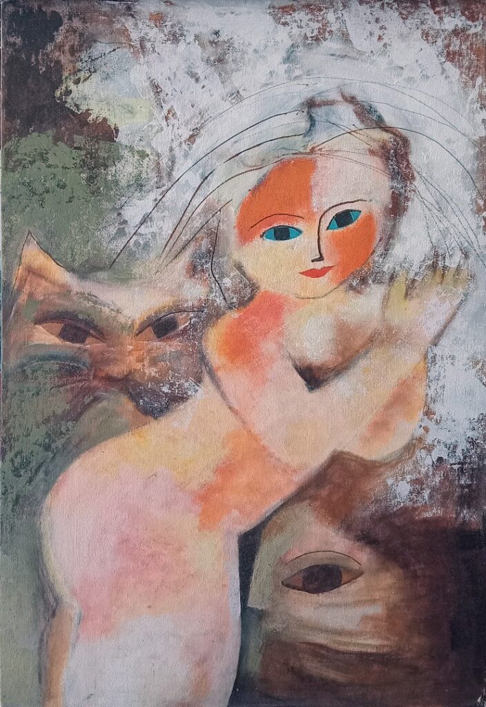 sem título, s/d. Série Meninas Óleo sobre eucatex 74 x 50 cm