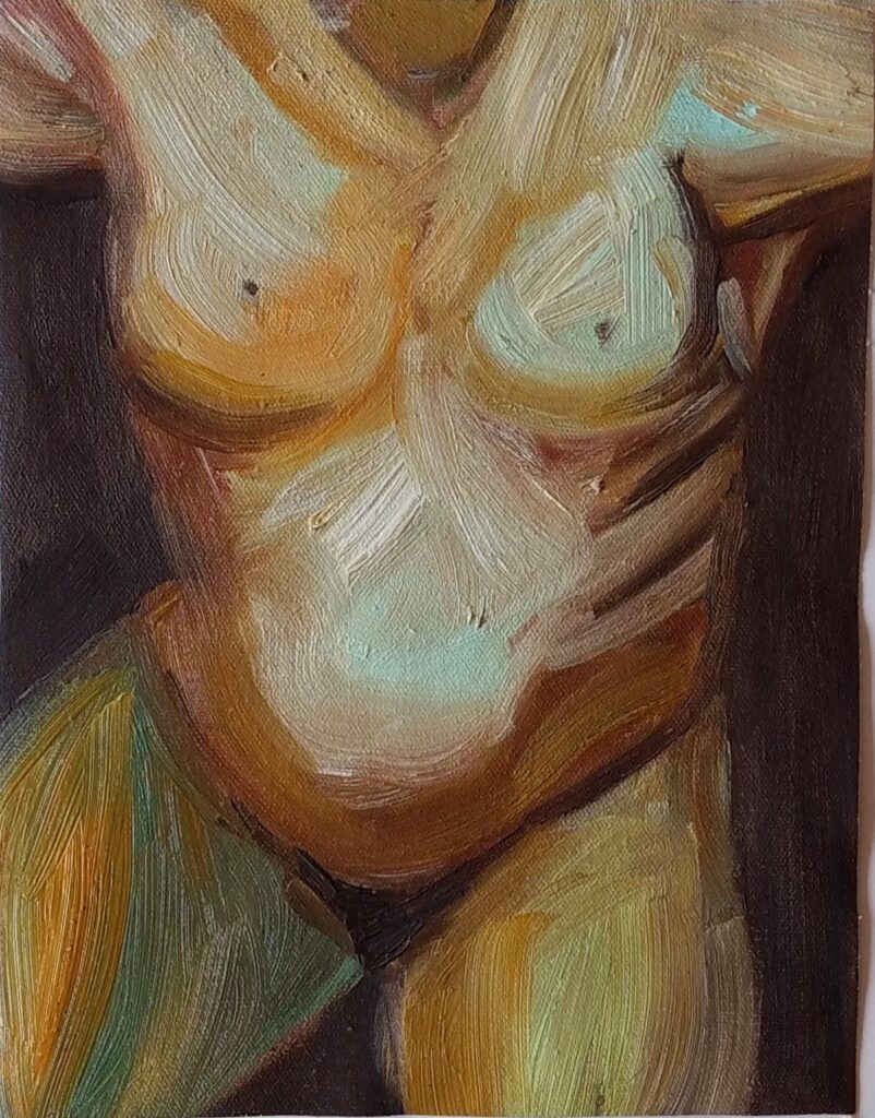 sem título, s/d. Série Nus Acrílica e óleo sobre tela 28 x 22 cm