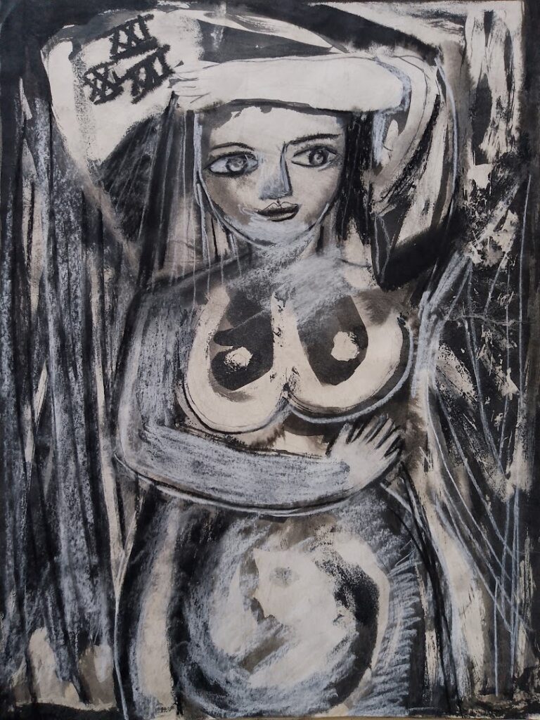 sem título, s/d. Nanquim, aguada, carvão e giz sobre papel 44 x 32 cm